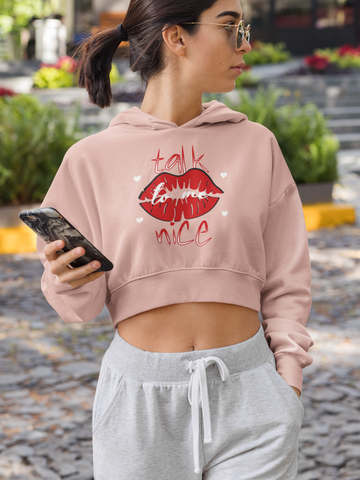 Image of Design By Javii Talk To Me nice Crop Hoodie