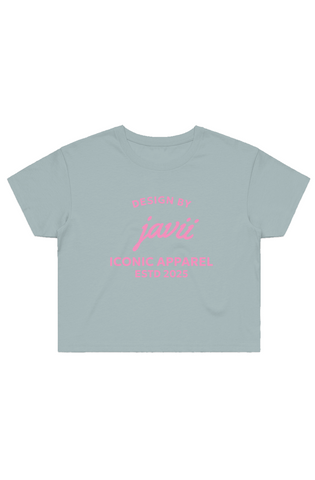 Image of Javii pink iconic logo Women's Crop Tee