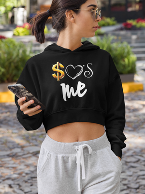 Design By Javii Money Loves Me Crop Hoodie