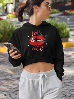 Design By Javii Talk To Me nice Crop Hoodie