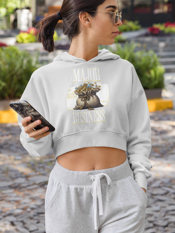 Image of Design By Javii Major Bag Business Crop Hoodie