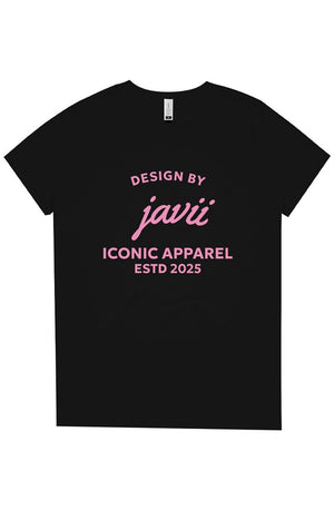 Javii Iconic Logo Pink Womens Maple Organic Tee