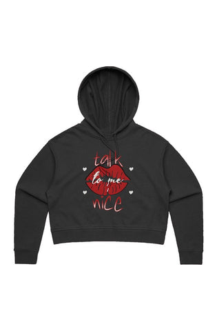 Image of Women’s talk to me nice crop hoodie