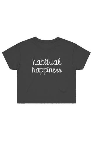 Image of Women&amp;#39;s habitual happiness cursive Crop Tee