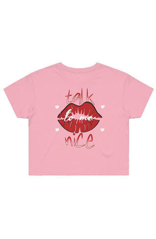 Image of Women's talk to me nice Crop Tee