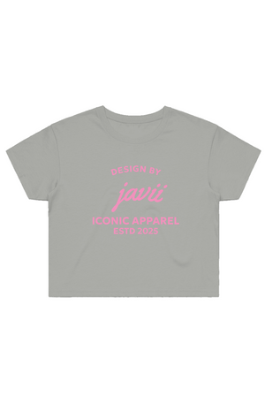 Javii pink iconic logo Women's Crop Tee
