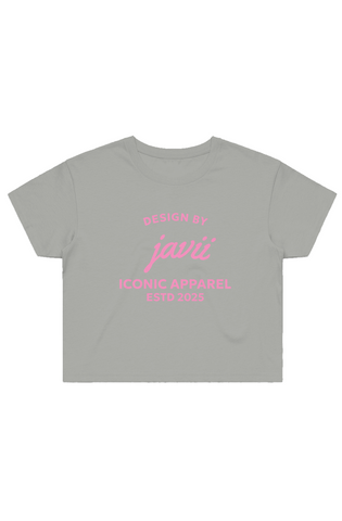 Image of Javii pink iconic logo Women's Crop Tee