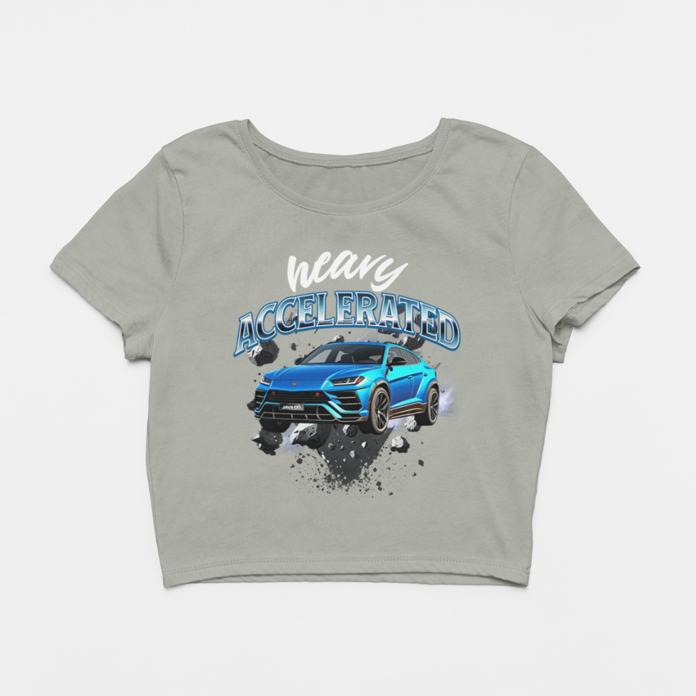 Design By Javii Heavy Accelerated Women’s Crop Tee