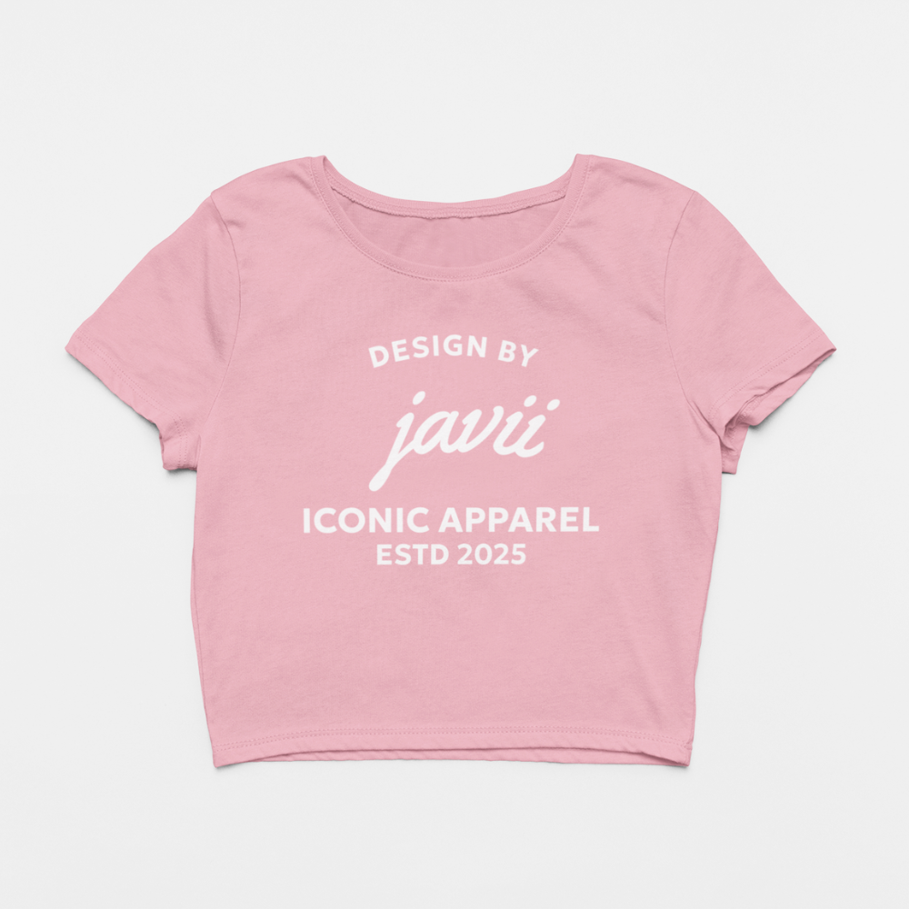 Design By Javii Iconic Apparel Logo Women’s Crop Tee