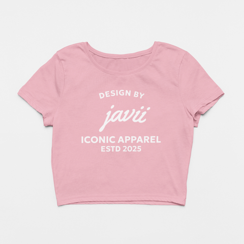 Image of Design By Javii Iconic Apparel Logo Women’s Crop Tee