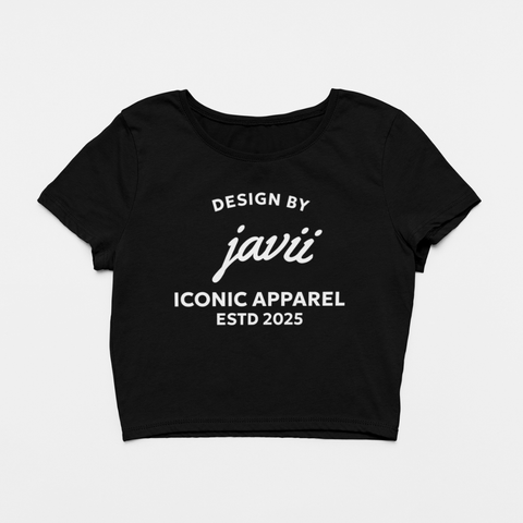 Image of Design By Javii Iconic Apparel Logo Women’s Crop Tee