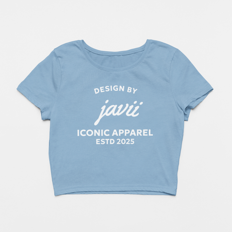 Image of Design By Javii Iconic Apparel Logo Women’s Crop Tee